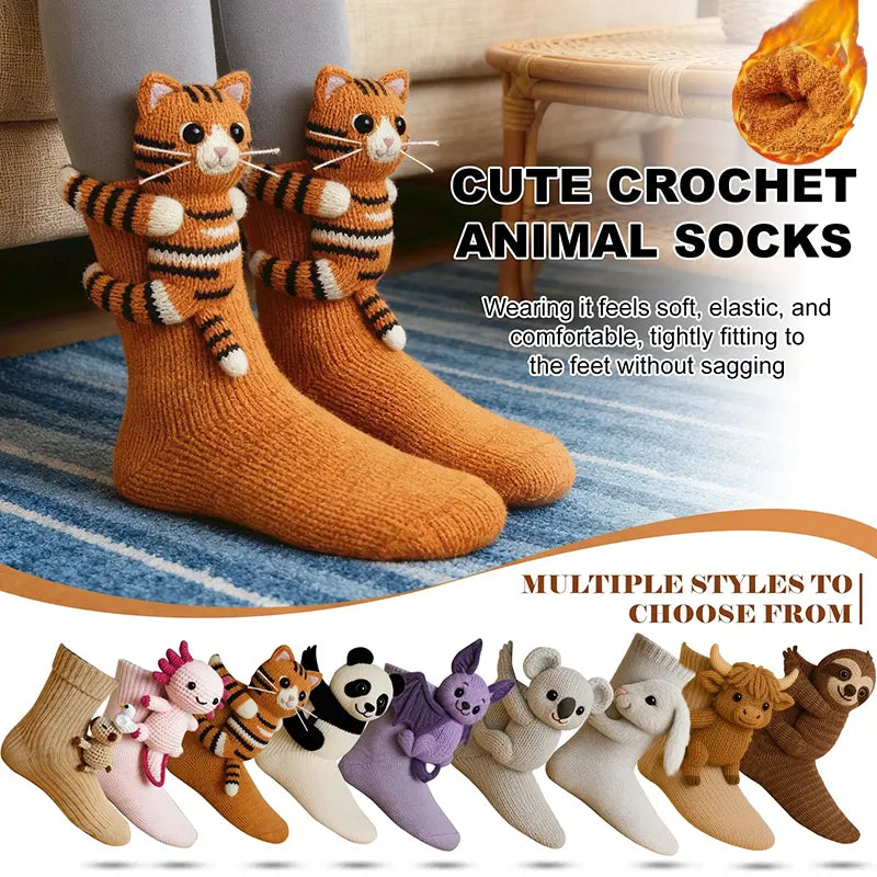 💝 Cozy 3D Knit Spirit Animal Socks – Show Your Personality in Comfort 🧦