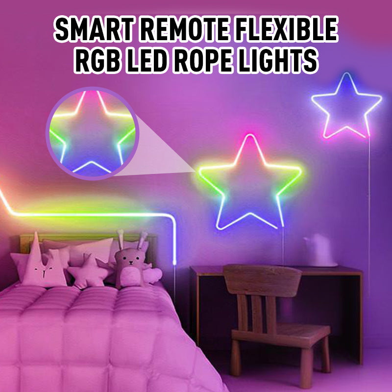 🔥Hot Sale 50% OFF💥Smart Remote Flexible RGB LED Rope Lights💡