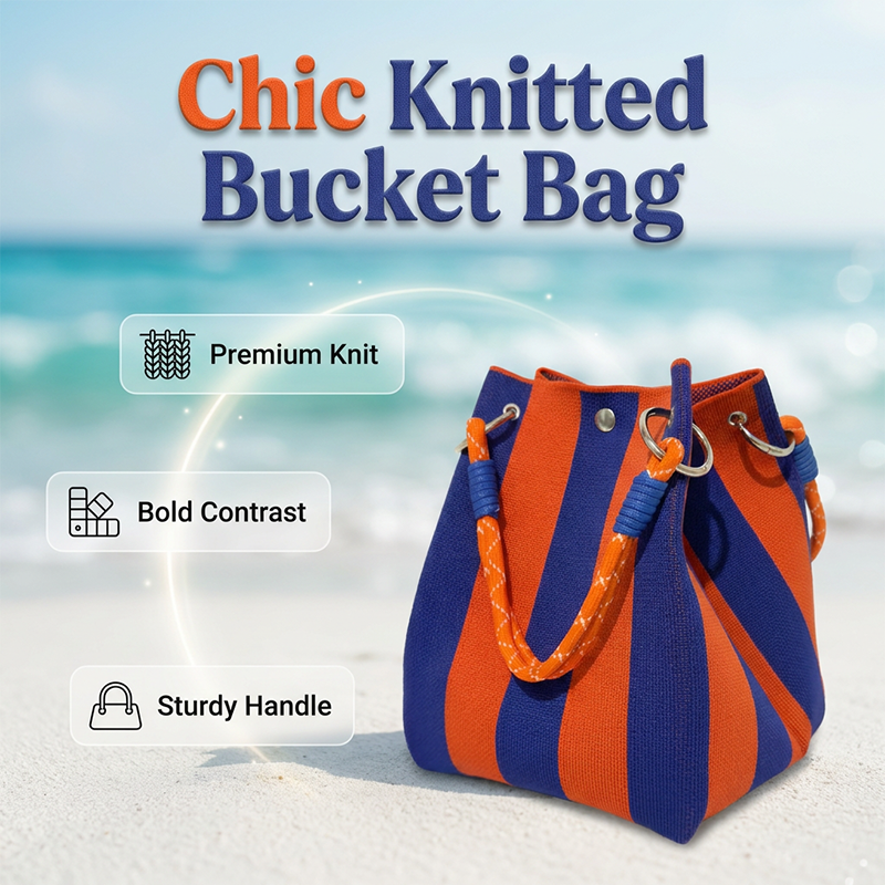 ⏳Limited-time 49% off⏰Striped Knit Bucket Handbag👜