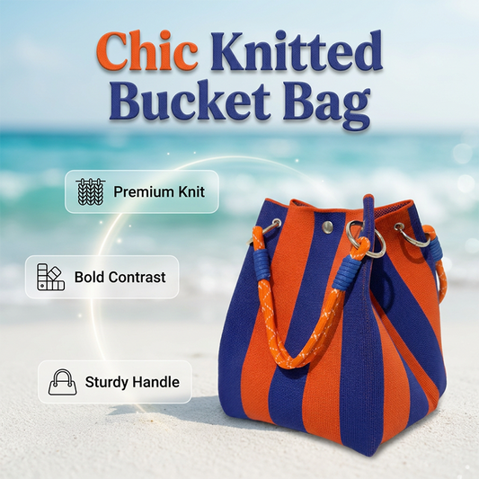⏳Limited-time 49% off⏰Striped Knit Bucket Handbag👜