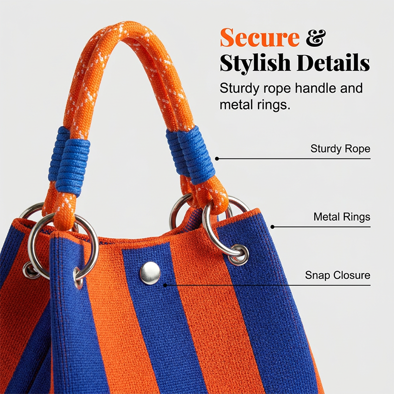 ⏳Limited-time 49% off⏰Striped Knit Bucket Handbag👜