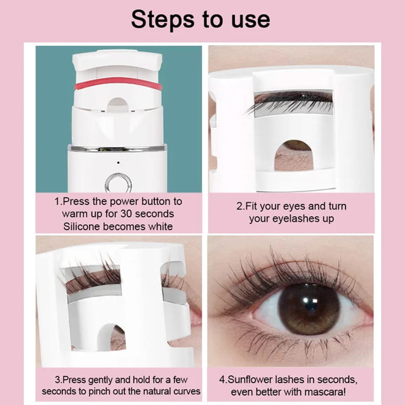 🔥Surprise 50% Off！👩🏻‍🏭Get gorgeous eyelashes back！✨️Rechargeable Electric Heated Eyelash Curler