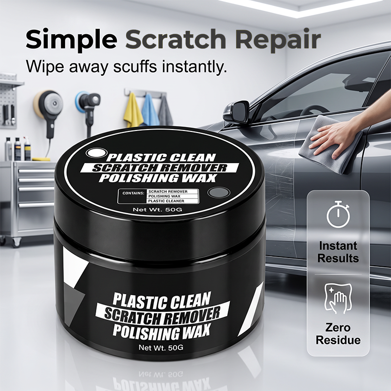 Car Plastic Scratch Remover and Restorer Wax with Sponge 30ml