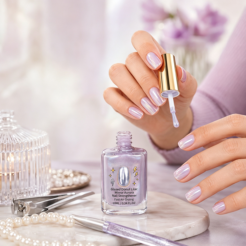 🏆35K+ SOLD 🔥2026 SALE - "Lilac Glossy Mirror" Nail Strengthener
