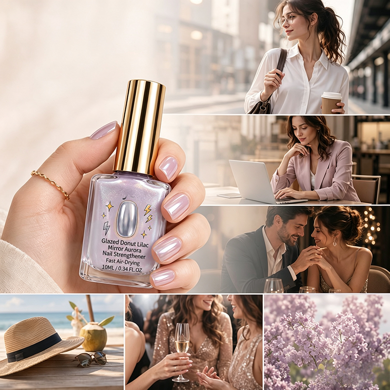 🏆35K+ SOLD 🔥2026 SALE - "Lilac Glossy Mirror" Nail Strengthener