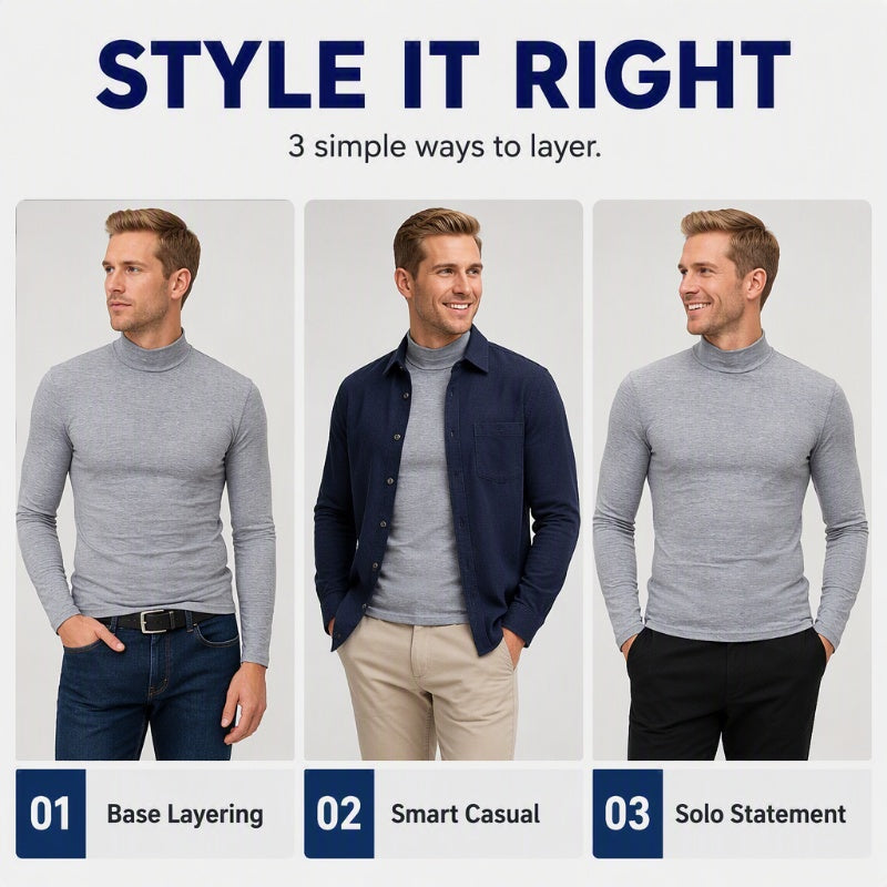 🔥2026 Autumn Special Sale💥Men's Slim Fit Mock Turtleneck Top✨