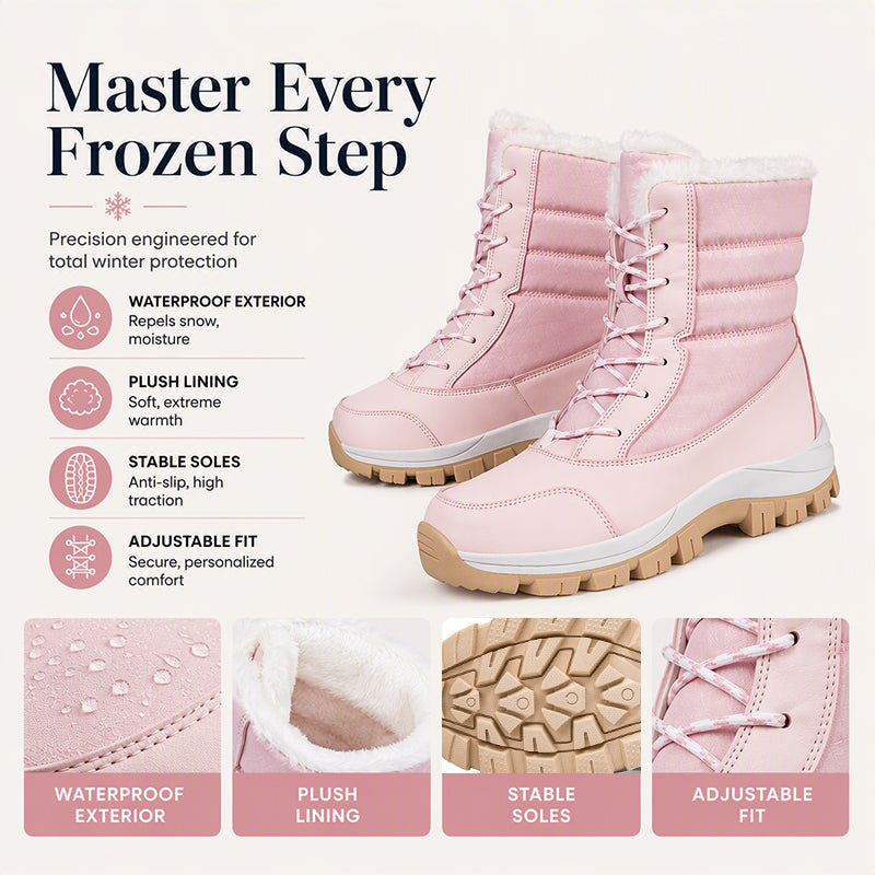 💥HOT SALE 👢Women's Waterproof Plush-Lined Mid-Calf Snow Boots