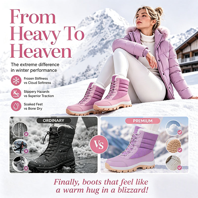 💥HOT SALE 👢Women's Waterproof Plush-Lined Mid-Calf Snow Boots