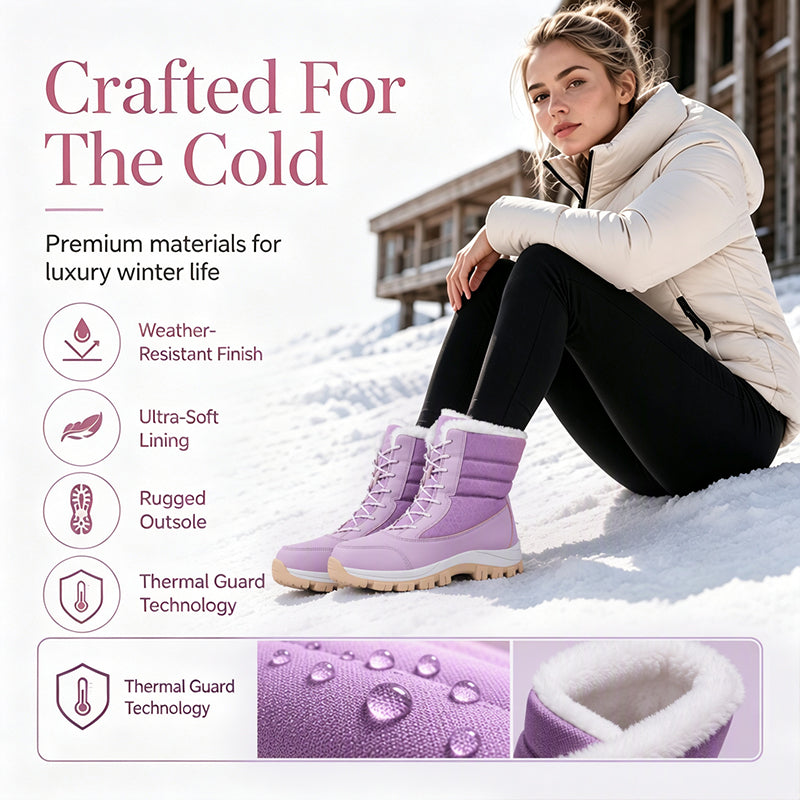 💥HOT SALE 👢Women's Waterproof Plush-Lined Mid-Calf Snow Boots