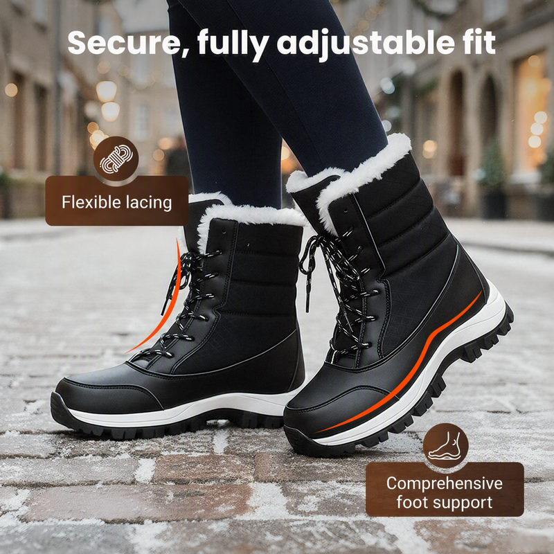💥HOT SALE 👢Women's Waterproof Plush-Lined Mid-Calf Snow Boots