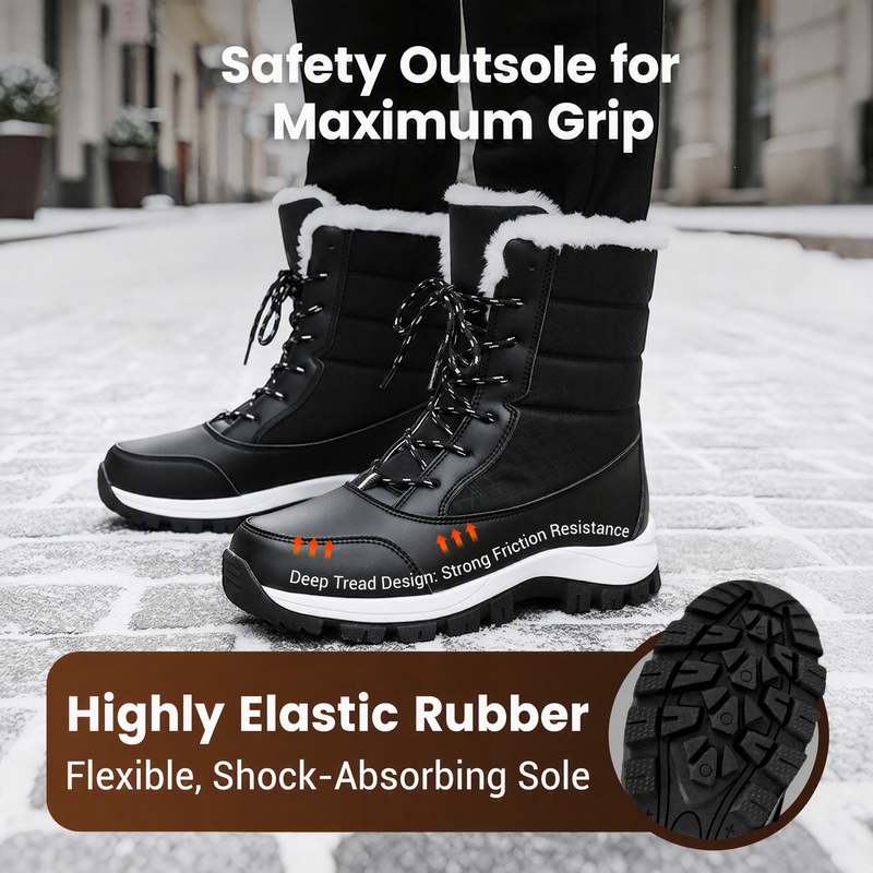 💥HOT SALE 👢Women's Waterproof Plush-Lined Mid-Calf Snow Boots