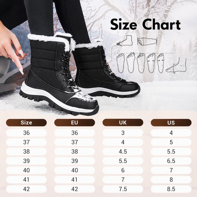 💥HOT SALE 👢Women's Waterproof Plush-Lined Mid-Calf Snow Boots