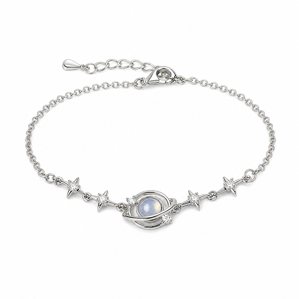 ⏳Limited-time 50% off⏰925 Silver Planet & Star Necklace — Elegant Celestial Jewelry Gift for You & Best Friend🪐✨