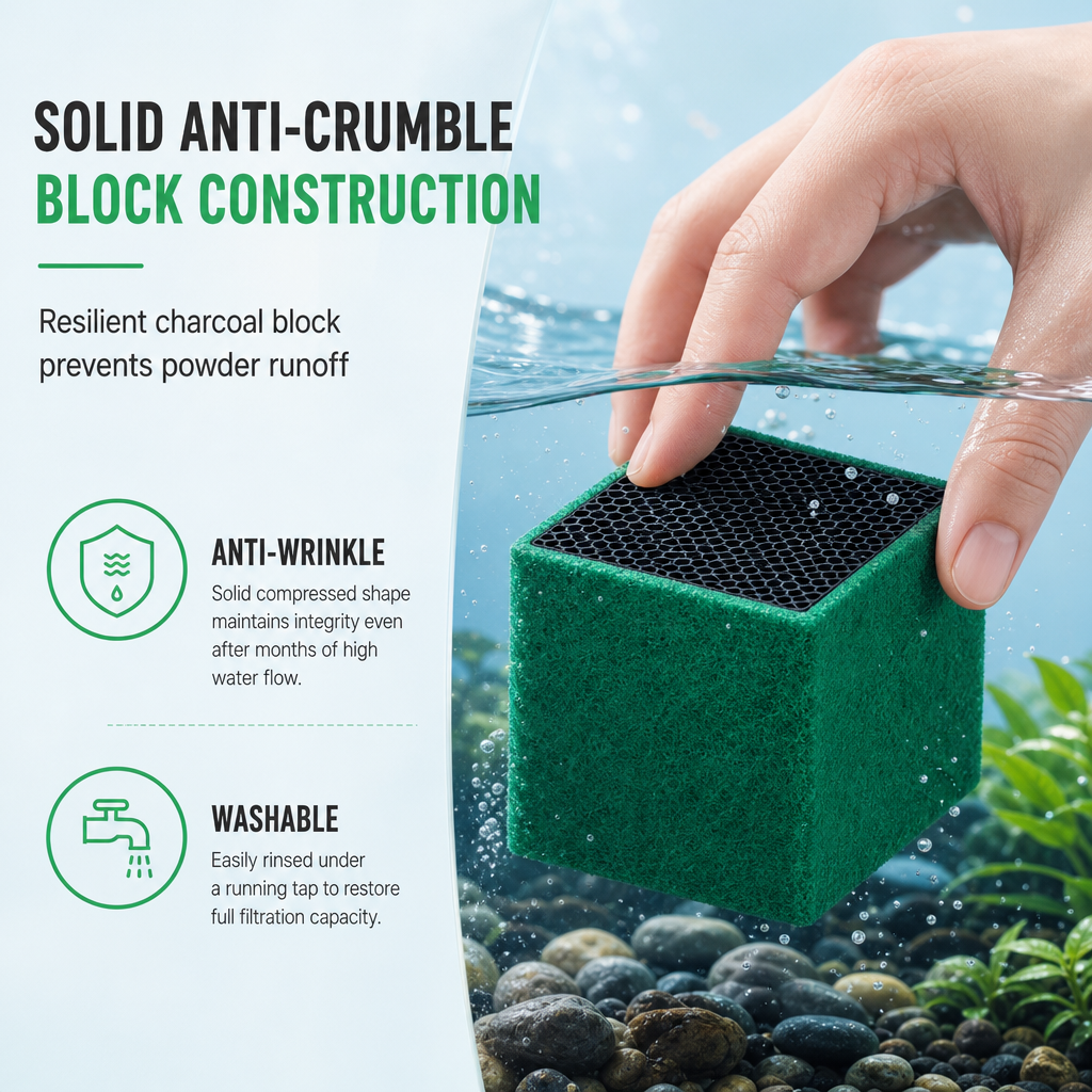 🥳2026 HOT SALE🐠💧 50% OFF! Activated Carbon Filter Cube – honeycomb filtration clears cloudy water, removes odors. Anti-crumble block for crystal-clear aquarium! 🛡️✅