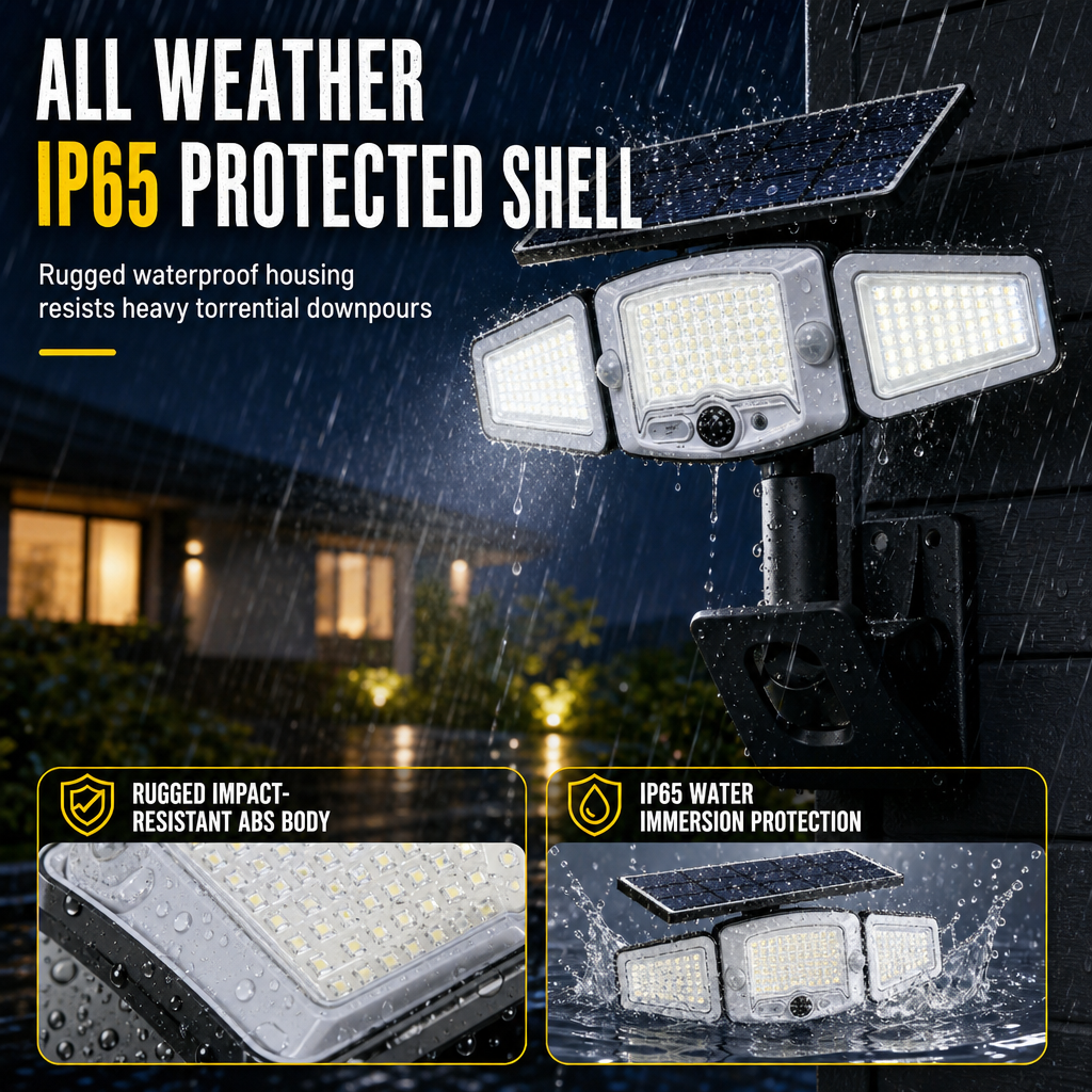 💡Solar 3-Head Motion Sensor Light