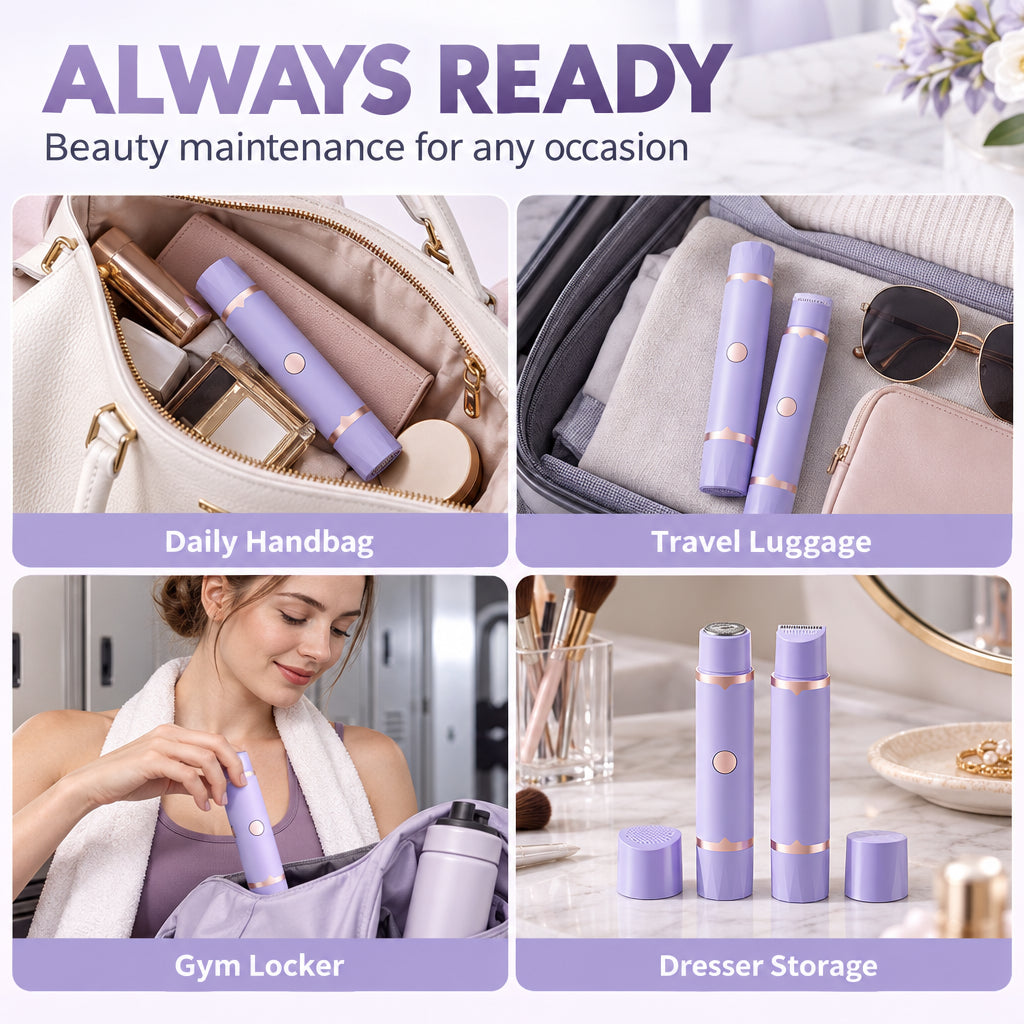 🌷Portable Electric Hair Remover – dual-head body & bikini trimmer, gentle foil mesh & sensitive-area guards