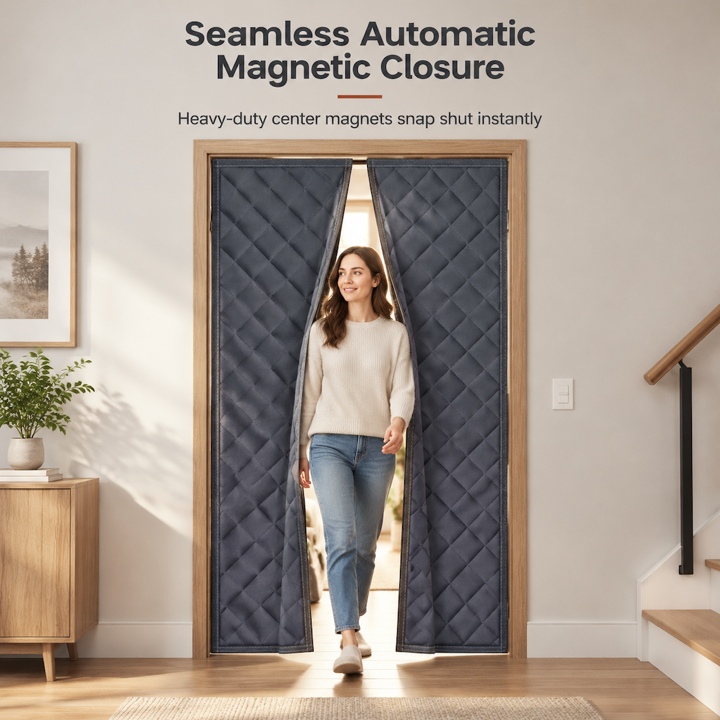 🔥Winter SALE 50% OFF!!📢🚪 Thickened Magnetic Thermal Door Curtain – Keep Winter Draughts Out & Your Home Cosier, A Practical Oxford Cloth Screen for Doors & Hallways ✨