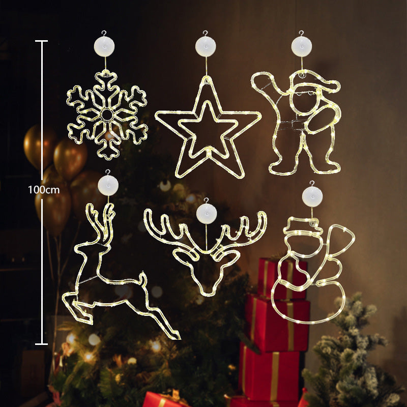 🎄 Last Day Special Price ❄️ DIY Christmas Snowflake Suction Cup LED Lights ✨ | Battery Operated, Warm & Multi-Colour, Window Suction Lights, Christmas Home & Party Decor