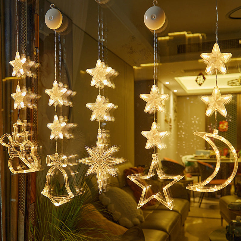 🎄 Last Day Special Price ❄️ DIY Christmas Snowflake Suction Cup LED Lights ✨ | Battery Operated, Warm & Multi-Colour, Window Suction Lights, Christmas Home & Party Decor