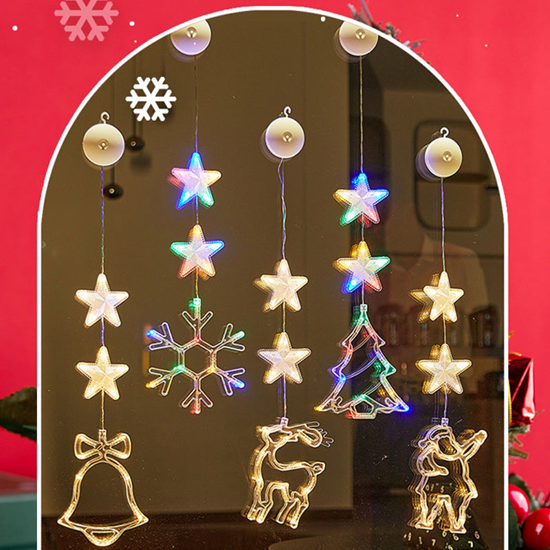 🎄 Last Day Special Price ❄️ DIY Christmas Snowflake Suction Cup LED Lights ✨ | Battery Operated, Warm & Multi-Colour, Window Suction Lights, Christmas Home & Party Decor