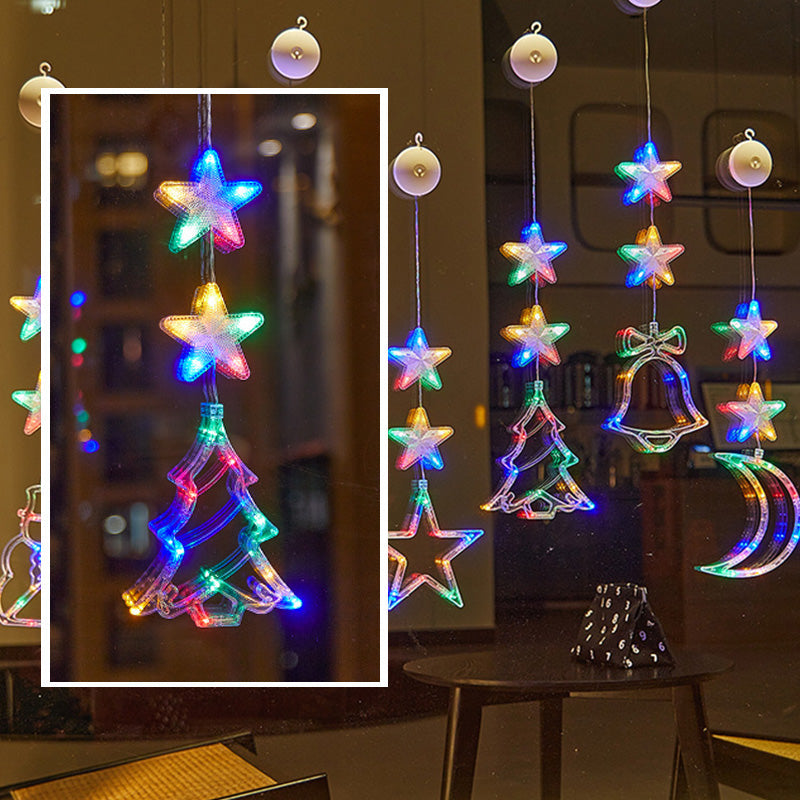🎄 Last Day Special Price ❄️ DIY Christmas Snowflake Suction Cup LED Lights ✨ | Battery Operated, Warm & Multi-Colour, Window Suction Lights, Christmas Home & Party Decor