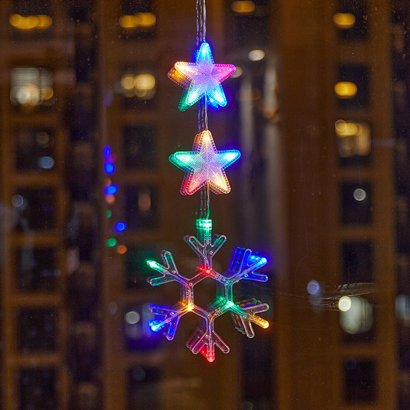 🎄 Last Day Special Price ❄️ DIY Christmas Snowflake Suction Cup LED Lights ✨ | Battery Operated, Warm & Multi-Colour, Window Suction Lights, Christmas Home & Party Decor