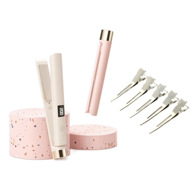 🔥Hot Sale 50% OFF🌷2 in 1 Hair Straightener and Curler Flat Iron Dormitory Friendly Dual Use Hair Styling Tool for Bangs Straightening and Curling